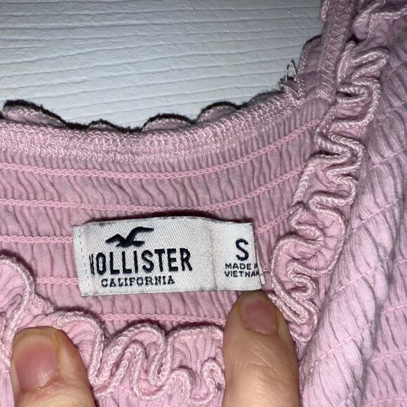 Hollister Co Women's Pink Crop-top Size Small Ruched - Picture 6 of 6